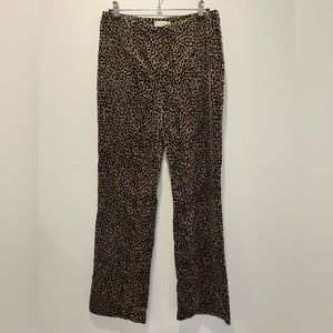 Cache cheetah print velvet pants - size 8